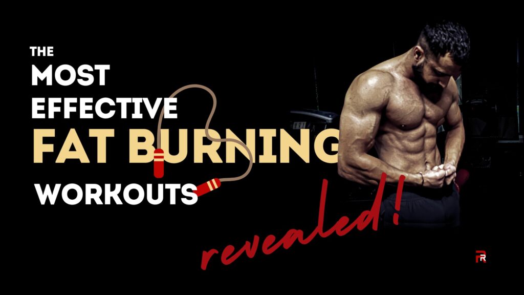 a male bodybuilder flexing his muscles in dark background among million of workouts here are the most effective fat-burning workouts.