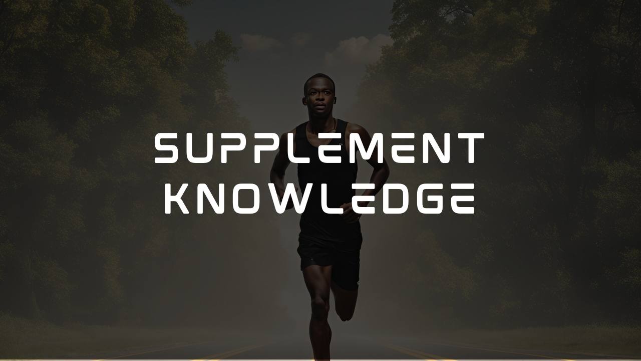 a runner is running in the background with a message of supplement knowledge text.